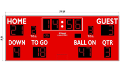 (DC-200TOL-FTBL-20x8) Football-Soccer-Lacrosse LED Wireless Controlled Scoreboard